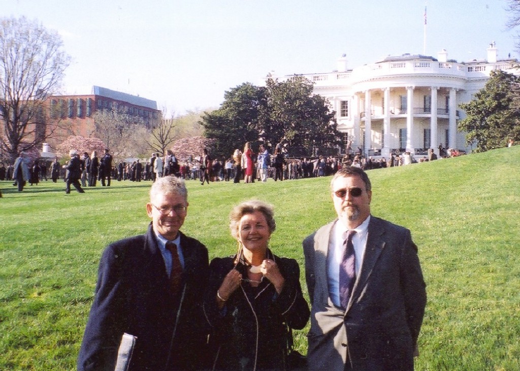 Mr. László Hámos, Mrs. Edith K. Lauer, Mr. Imre Lendvai-Lintner at the White House's Ceremony to welcome seven new members of NATO on March 29, 2004 in Washington, DC