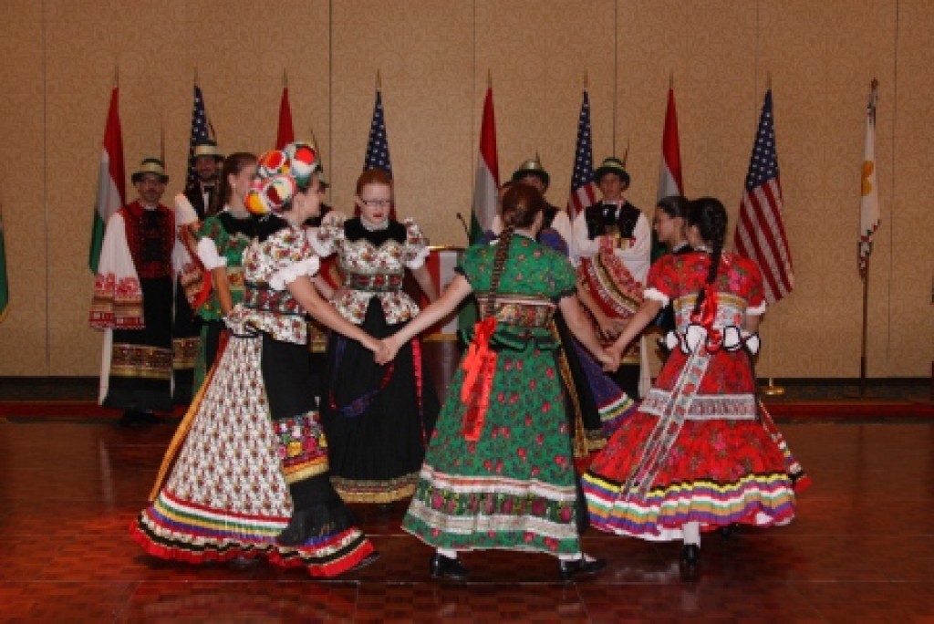 Hungarian Matyó Folk Dance performed by the Cleveland Hungarian Scout Folk Ensemble during the presidential luncheon at the Marriott Hotel Photo: Office of the President of the Republic of Hungary