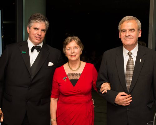 Mr. Max Teleki, Mrs. Edith K. Lauer and Bishop László Tőkés